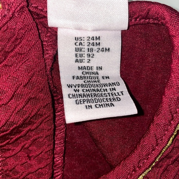 Lilly Wicket Burgundy and Gold Top - 24 Months - Picture 4 of 4